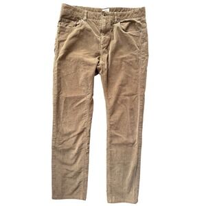 Faherty Brand Mens Corduroy Pants Tan Brown Straight Leg 5-Pocket 32x29